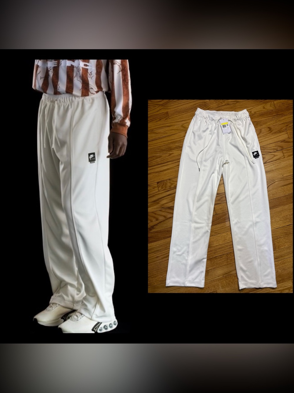Nike Air Poly-Knit Tracksuit Pants w center leg pleat Men’s sz S NEW! off-White